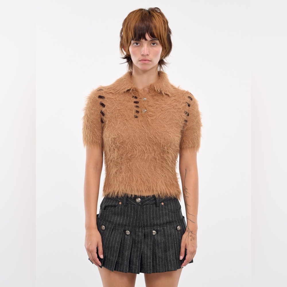 Andersson Bell Bear Knit Polo Top